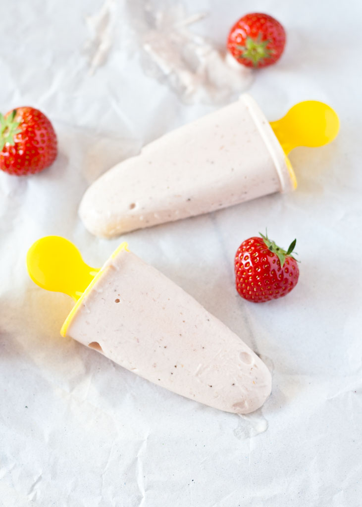 Creamy strawberry ice cream